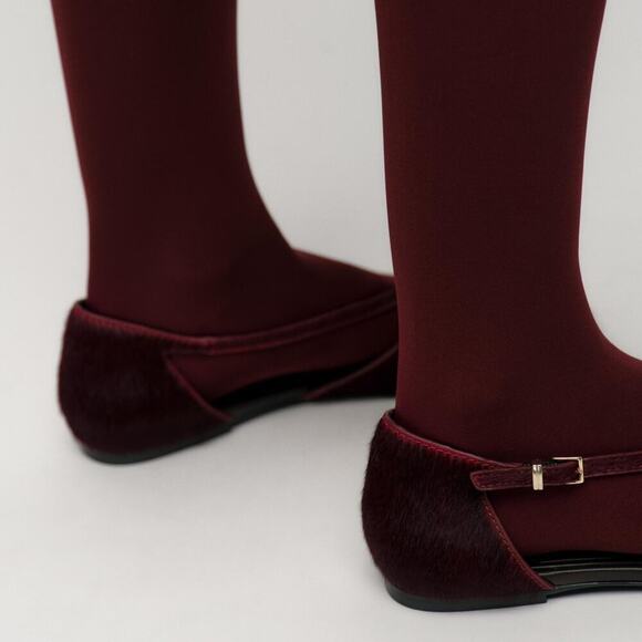 ZARA Double Strap Leather Ballet Flats NWT - Picture 12 of 16